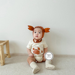 Ins style infant jumpsuit 2024 spring and summer new Korean style crab-shaped harem baby fart cover