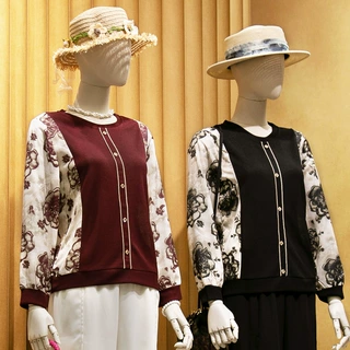 中老年人女奶奶春装衬衫60多岁70老太太衣服春季妈妈宽松长袖套装