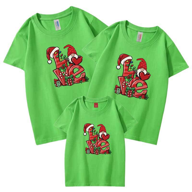 Comercio electrónico transfronterizo Traje de padre-hijo de regalo de Navidad europeo y americano nueva familia de tres camiseta madre-hijo manga corta sombrero de Navidad