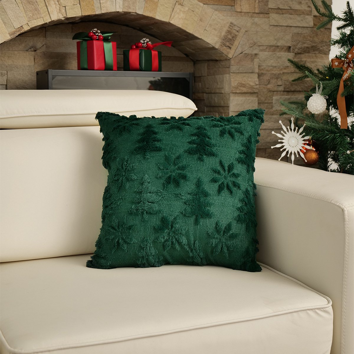 2025 transfronterizos nuevos fundas de almohada de Navidad Europa y América decoración de Navidad fundas de almohada de peluche TEMU en stock