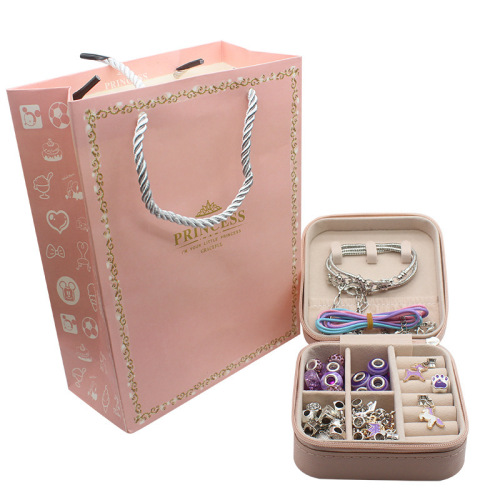 Cross-border hot selling Panjia diy children's educational bracelet set crystal beads cartoon exquisite beaded bracelet gift box