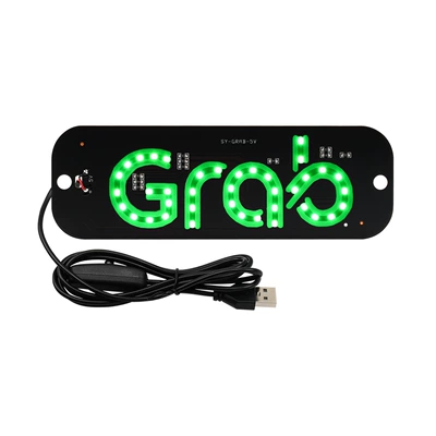 In-Stock Foreign Trade Cross-Border Taxi Dome Light Grab Taxi Light Taxi Car USB Sign Light Indicator Light Didi Light (Other lights) - grab-usb-car-light-plate