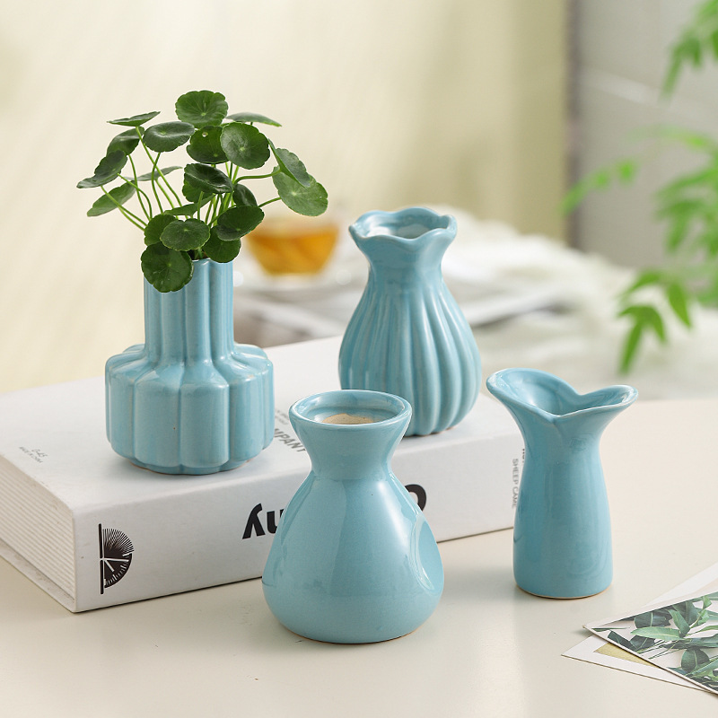 インクリームスタイルデスクトップセラミック花瓶ルームリノベーション小物暖かい模擬花装飾品オフィス装飾|undefined