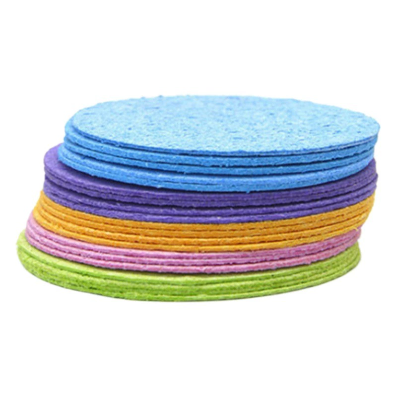 Сжатый слой для мытья лица, красочная круглая чистящая губка для мытья лица, артефакт, древесная целлюлоза, хлопок, слой для мытья лица, оптовая продажа 

