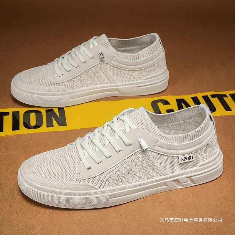 Summer Fly-Knit Breathable Non-Stinky Casual Designer Driving Classic Trendy Versatile Soft Sole Soft Surface Men's Shoes