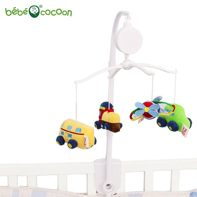 0-1 security Non-toxic baby Bedside The music box rotate Bed bell honeybee Garden Engineering vehicles doll