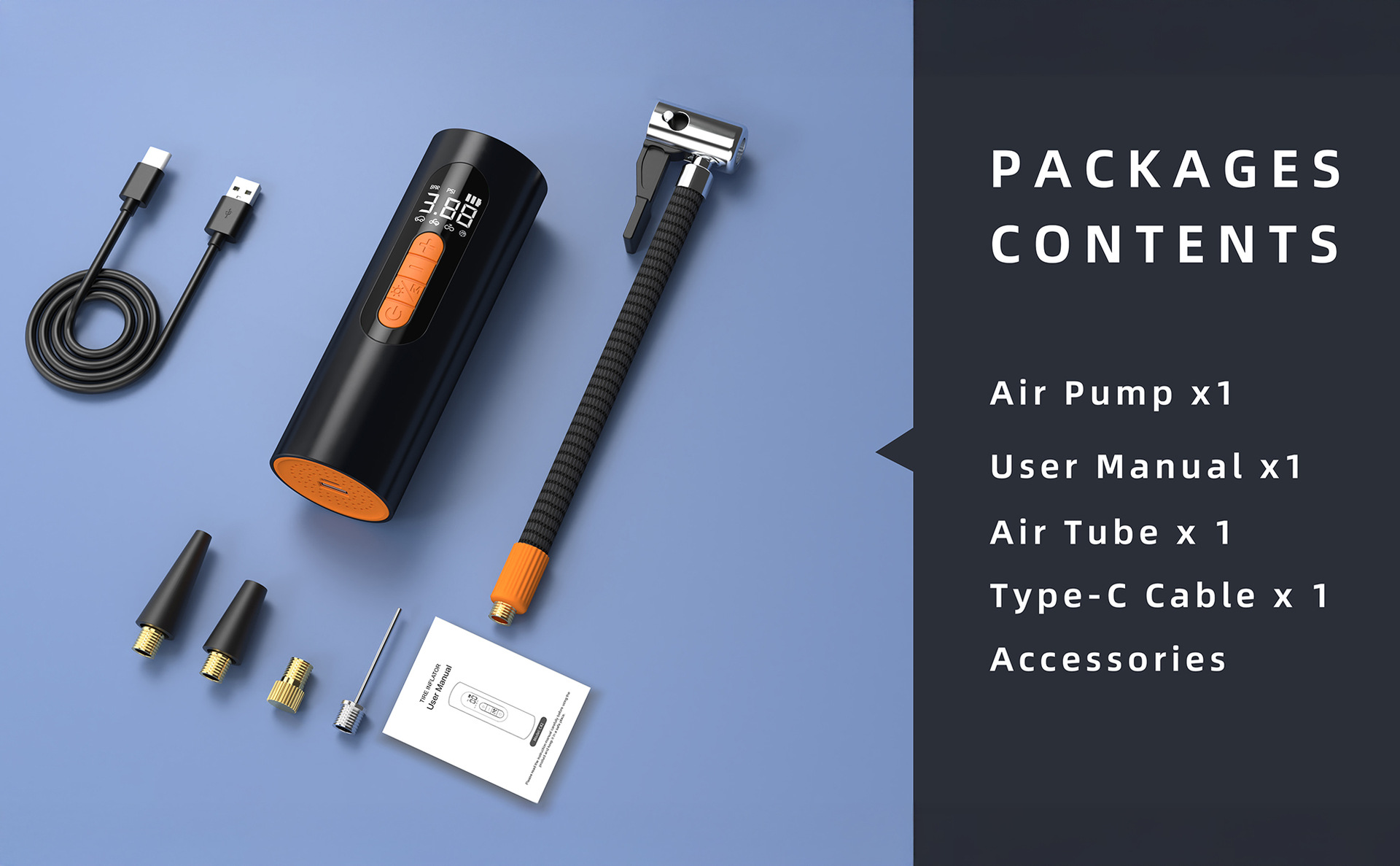 Car air pump, portable car inflator, portable digital display inflator, electric air pump, wireless portable inflator