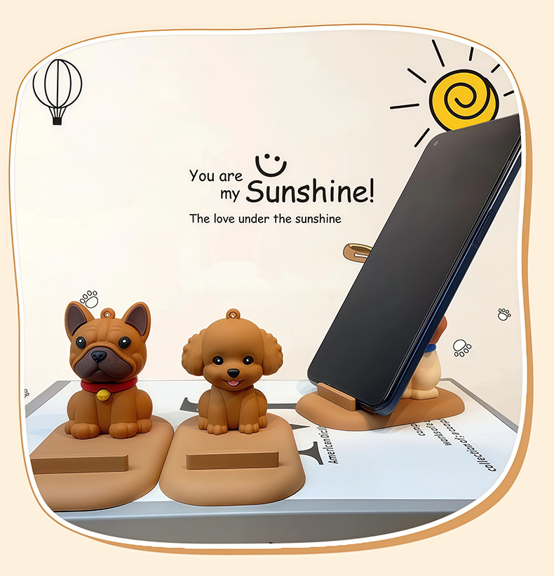 Creative Puppy Phone Stand Desktop Decoration Figurine Ornament_voghion.com