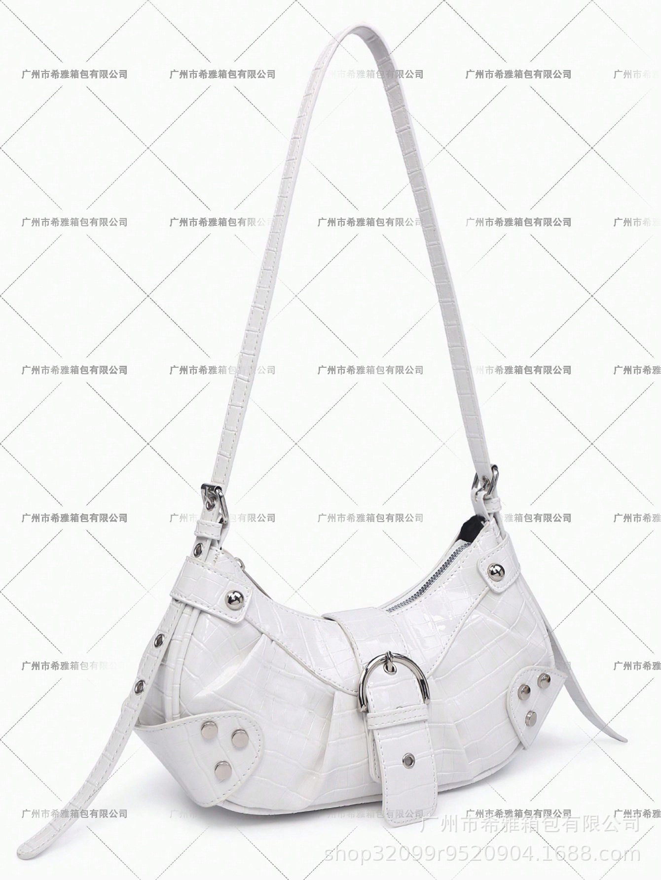 Venta caliente transfronteriza y2g retro caliente chica motocicleta bolsa de cocodrilo patrón Maillard marrón correa de hombro ajustable