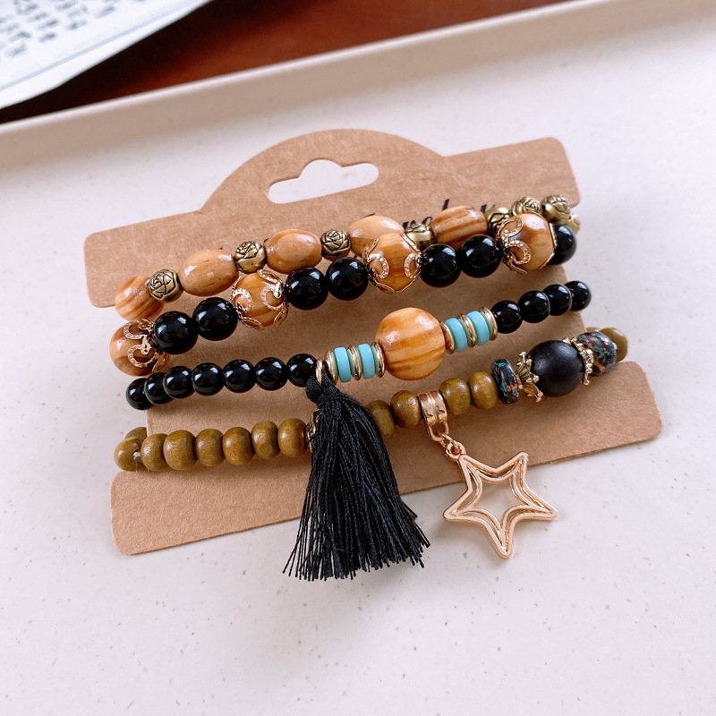 Retro Ethnic Style Geometric Alloy Wood Glass Beaded Women's Bracelets 1 Set display picture 49