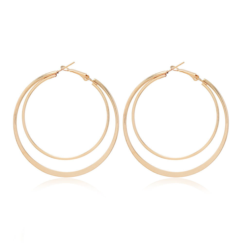 Simple Fashion Double-layer Circle Alloy Earrings display picture 1
