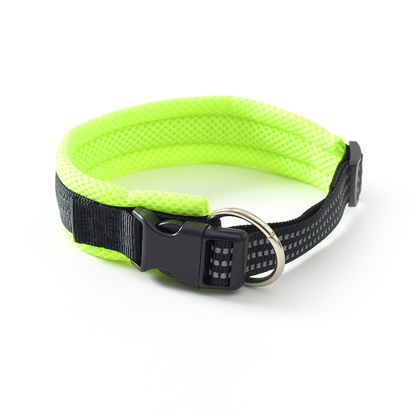 Nuevo collar de perros transpirable nylon trenzado collar de mascotas conveniente fijación ajustable collar de perros suave al por mayor