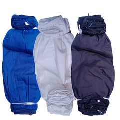 Stretch and enlarge cotton gauze grid pattern sleeve stripes floral color thin sleeve cover blue pure cotton white work cuff