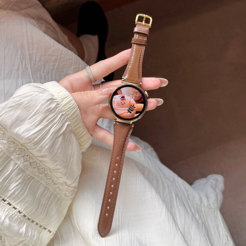 Suitable for Huawei Gt6 Watch Gt5 Strap Fit4 Female Xiaomi 9Pro Apple Iwatch11 Small Waist Oil Wax