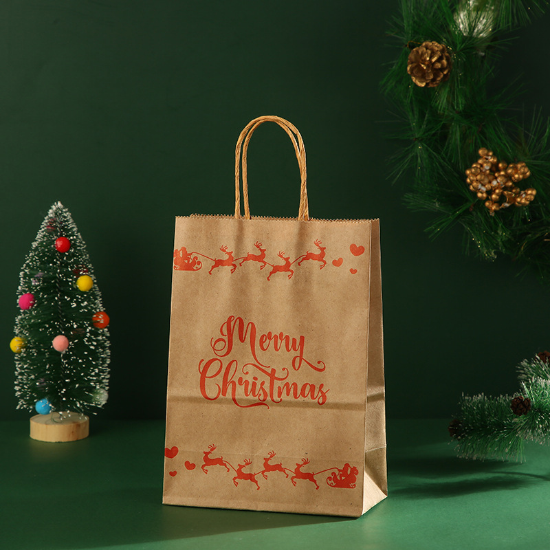 スポット供給パーティークラフト紙包装袋クリスマスクラフト紙袋キャンディー包装袋手提げギフト袋|undefined