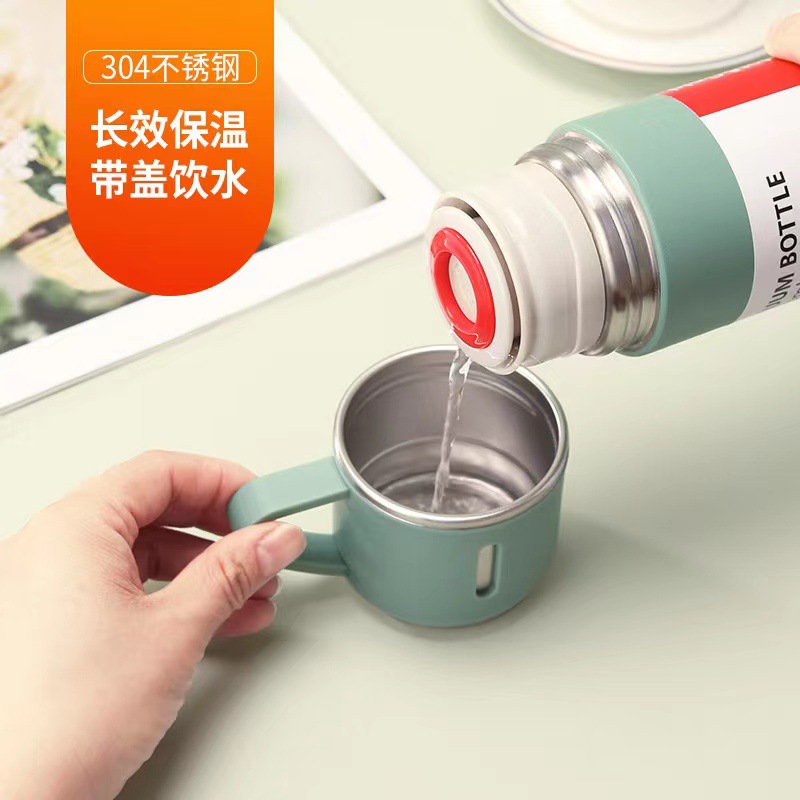 Acero inoxidable 304 nuevo traje taza de vacío doble tapa regalo de negocios taza caja de regalo taza de agua letras impreso logo taza