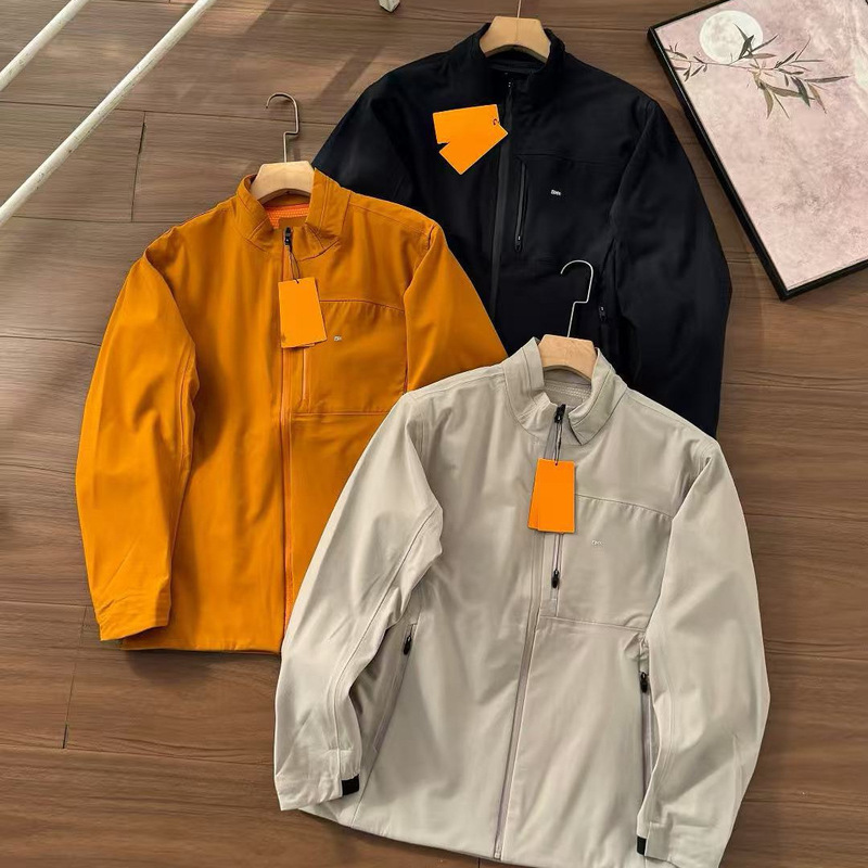 Golf jacket with a three-color stand-up collar design, suitable for everyday casual wear, business, and sports activities for men