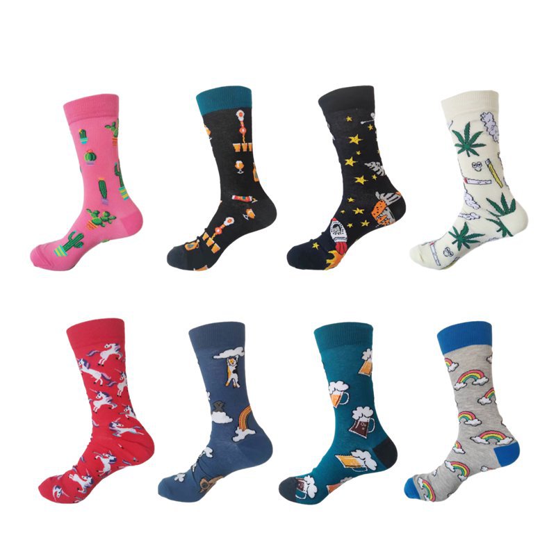 50g Weight Socks Classification Socks Lingerie Type Cotton Fabric Type A Pair Quantity Holiday, Daily Occasion Non-Slip Function Color Block, Landscape Pattern All Seasons Season Women's Gender Printing Design Simple Style, Classic Style Style Women's Simple Style Classic Style Color Block Landscape Cotton Printing Crew Socks A Pair 2