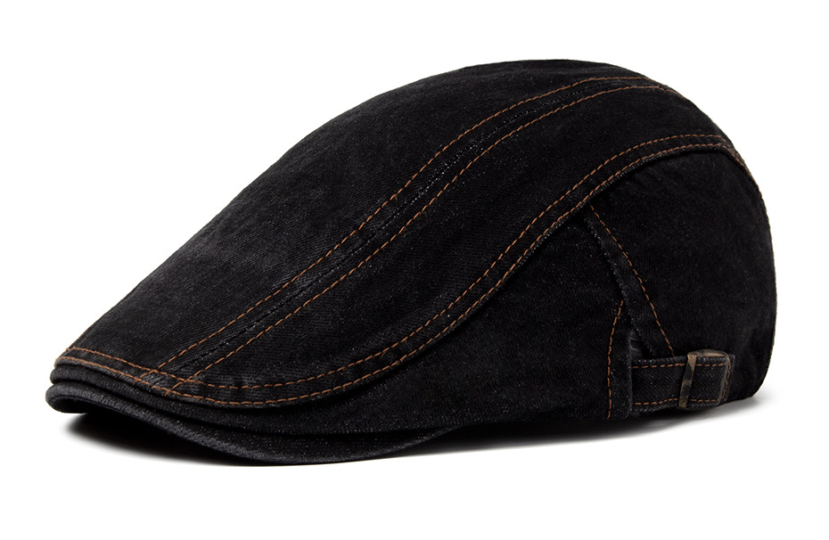 Berretto in denim lavato da uomo primaverile e autunnale, cappello a becco d'anatra in puro cotone con protezione solare, cappello femminile in stile britannico_voghion.com