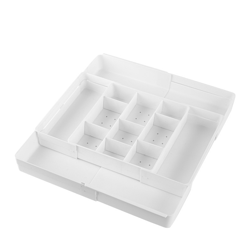 Caja de almacenamiento retráctil cajón de cocina caja de separación de plástico transparente caja de almacenamiento de escritorio artefactos mágicos image 6