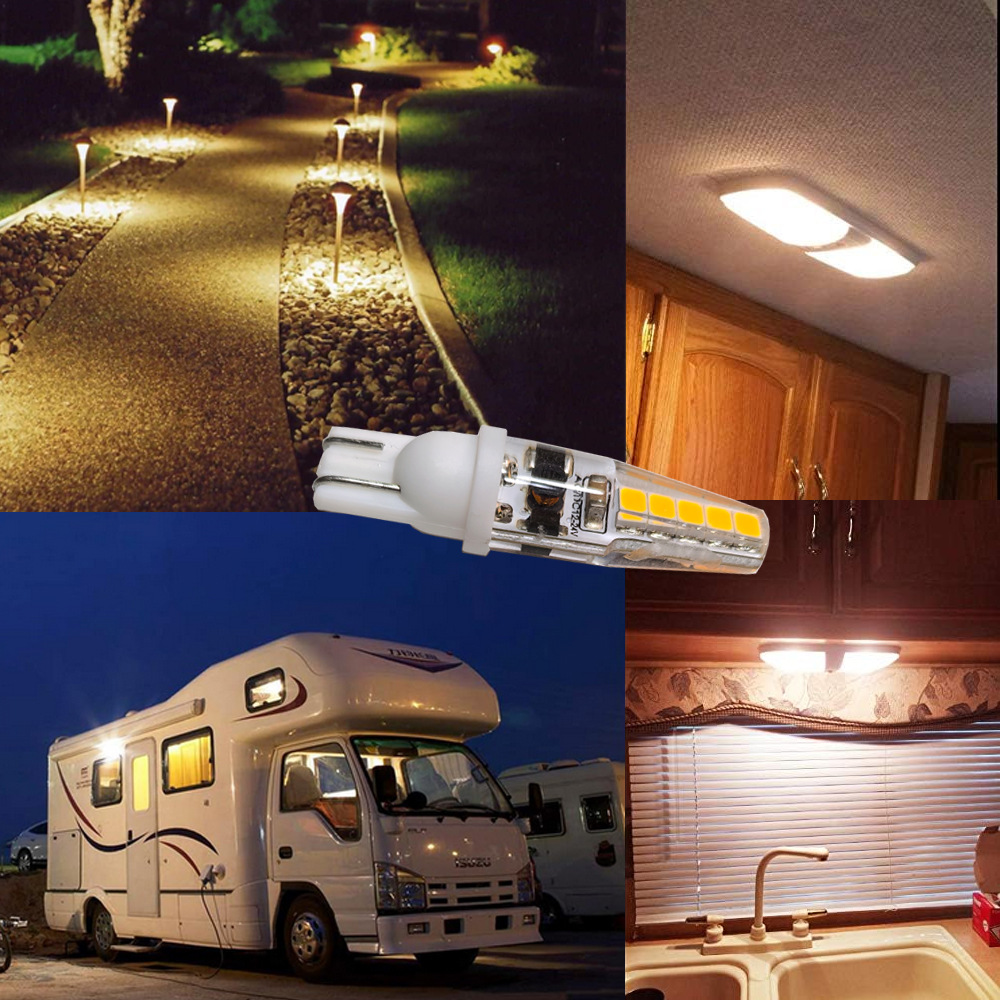 LED car position light T10 RV light landscape light boat deck light illumination 12V 24V silicone warm light adjustable