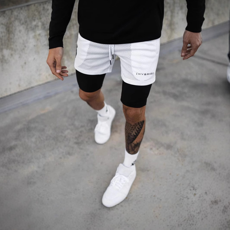 Men's Shorts Hip-Hop Summer Loose Trendy Brand Basketball Sports Beach Large Pants Training Fake Two-Piece Five-Point Pants Men's Shorts Hip-Hop Summer Loose Trendy Brand Basketball Sports Beach Large Pants Training Fake Two-Piece Five-Point Pants