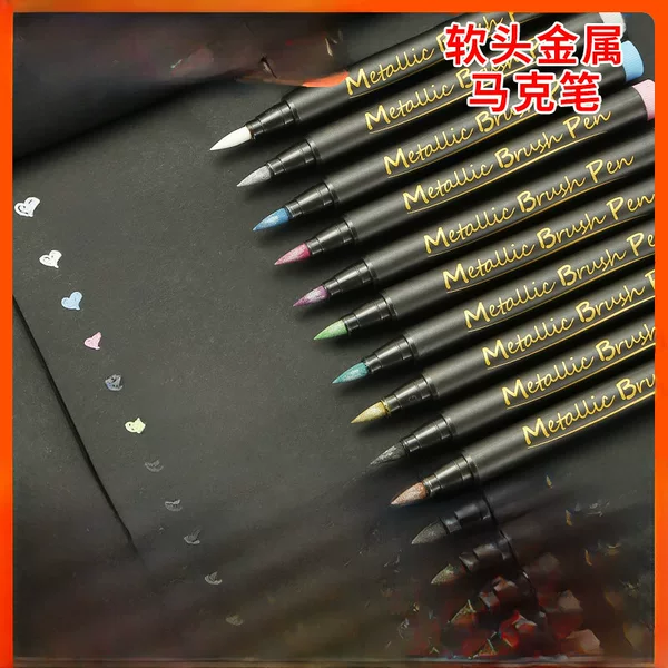 Aiye Metal Soft-Head Marker Pen Hook Line Paint Pen Model Figure Touch-Up Paint Waterproof Non-Fading Marker Pen