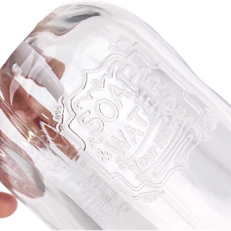 Botella de champú Amazon botella vacía jabón de jabón botella de desinfectante de manos botella de vidrio se puede personalizar