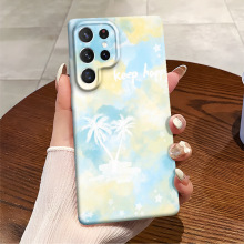 蓝绿渐变水彩梦幻三星S23至尊版/S24 Ultra菲林保护套s22plus/S25