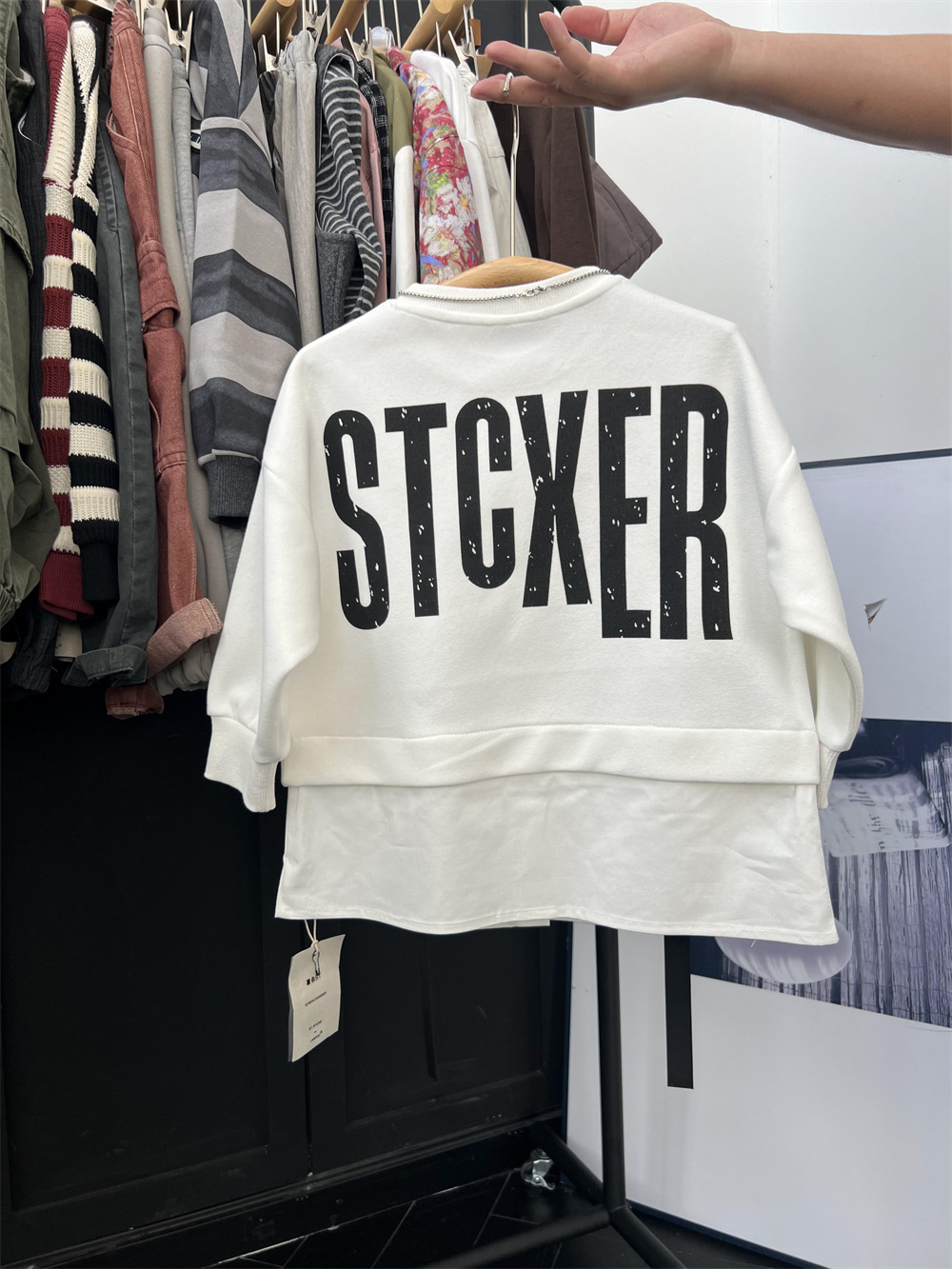 American hip-hop style autumn boys' letter  two-piece spliced shirt hoodie children's hooligan handsome street dance_voghion.com