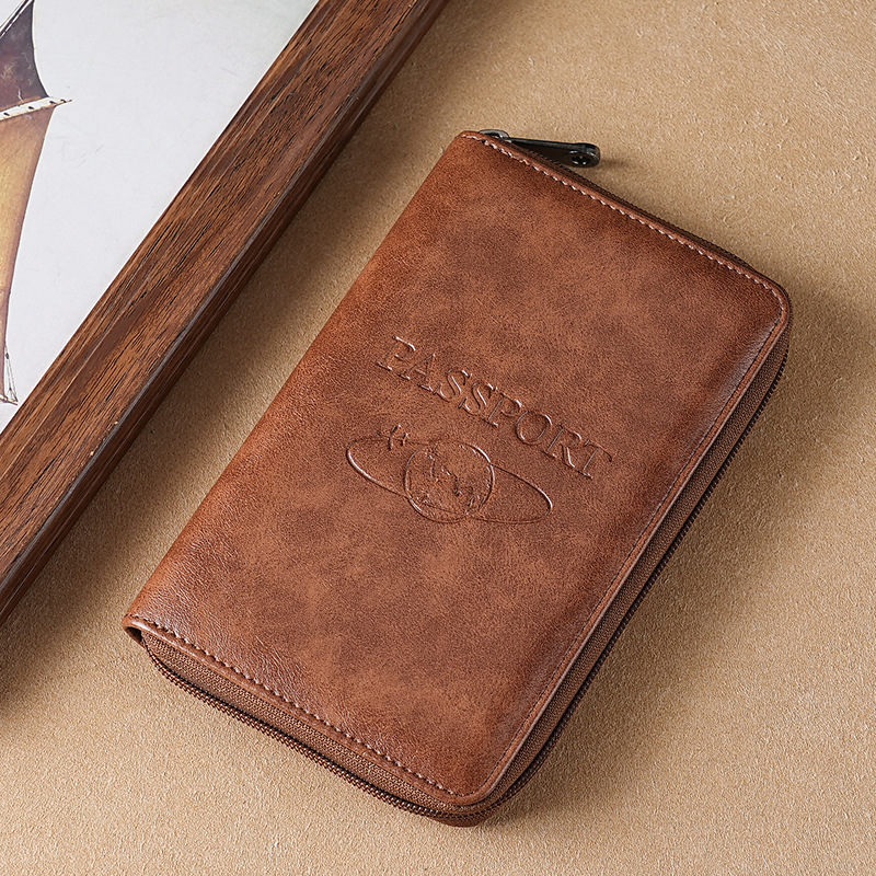 Multifuncional RFID anti-robo de viaje nuevo documento de almacenamiento pasaporte billetera portátil en el extranjero