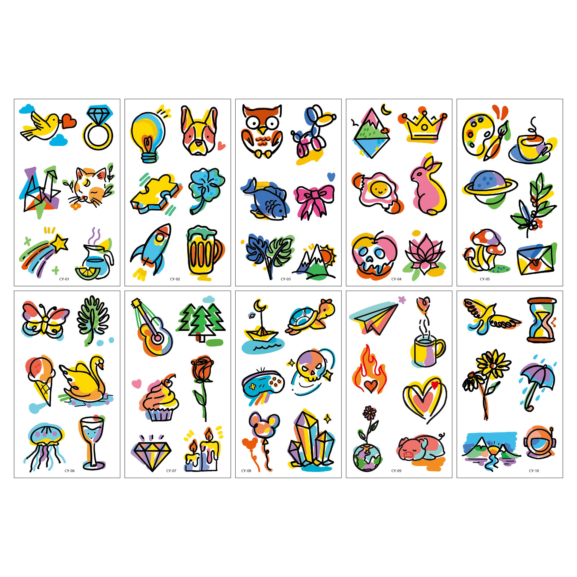 国境を越えた新しい子供用ハイエンド漫画タトゥーステッカーユニコーン恐竜マーメイドホリデータトゥーステッカー