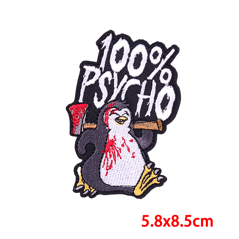7g Weight Clothing Sticker Patches Classification 1 Piece Quantity Embroidery thread Material Penguin, Letter Pattern Cute, Punk Style 1 Piece Cute Punk Penguin Letter Embroidery Thread Clothing Sticker Patches 6