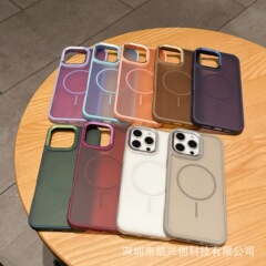 iPhone16 肌に優しいネジ付きレンズ携帯電話ケース Apple 15proMax ソフト磁気薄型リング 14 保護に適しています。