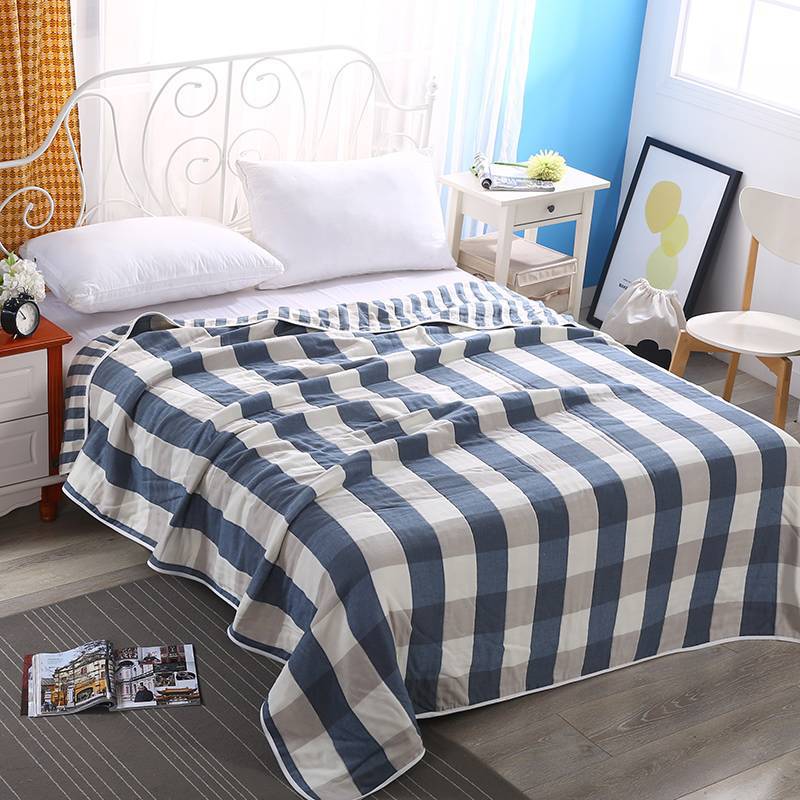 우아한 대형 체크무늬 블루