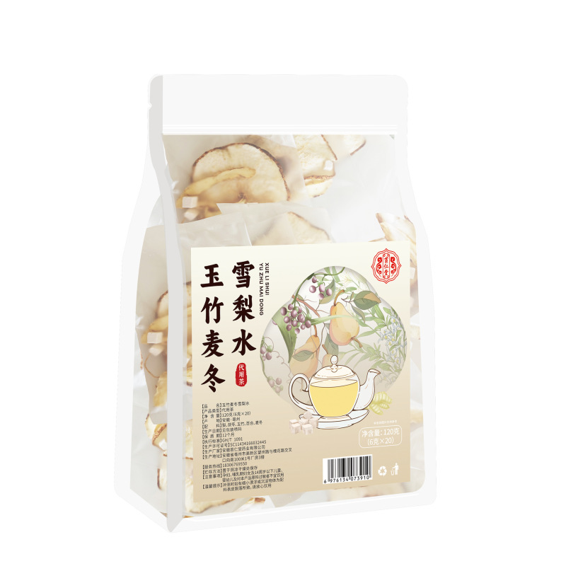 玉竹麦冬雪梨水秋冬润百舒合梨丁茯苓独立三角免煮冲泡的养生茶包|undefined