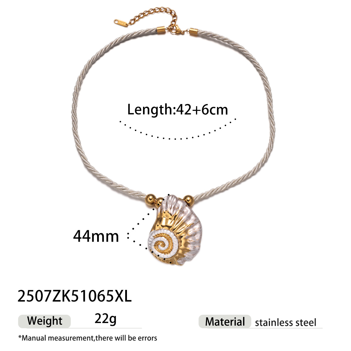 Tena collar de acero inoxidable europeo y americano de lujo ligero nicho blanco tejido de cuerda gruesa flor sol collar de concha joyería mujer image 8