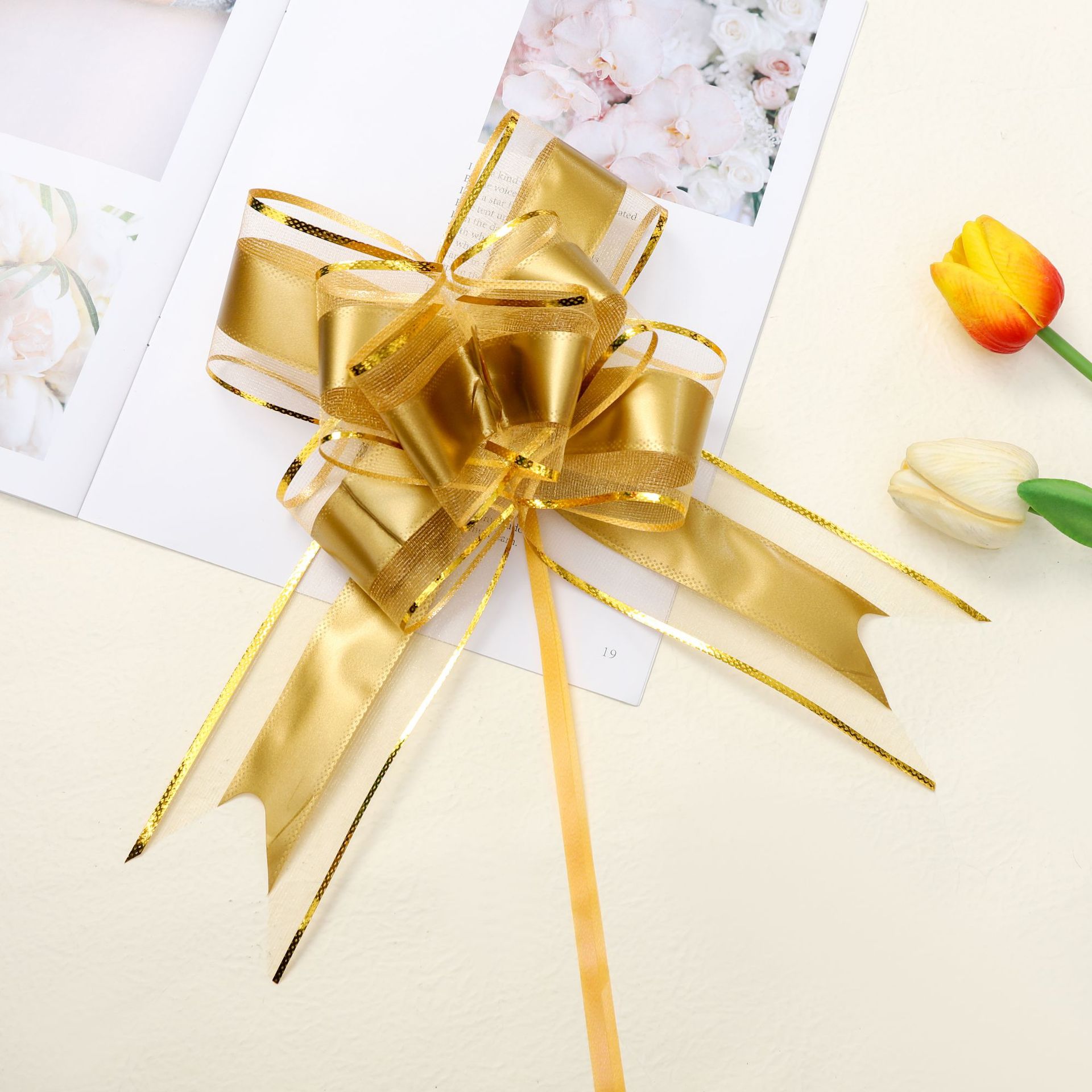 Transfronteriza regalo coche mango arco guirnalda grande 70 borde dorado tinta nieve hilo guirnalda boda decoración de la habitación cinta