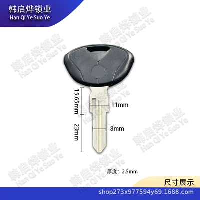 Suitable for Bmw C650Gt C600 Sport C1-200 C1 Key Embryo High Quality Key Handle (Motorcycle Key) - bmw-115-black-38651925mm