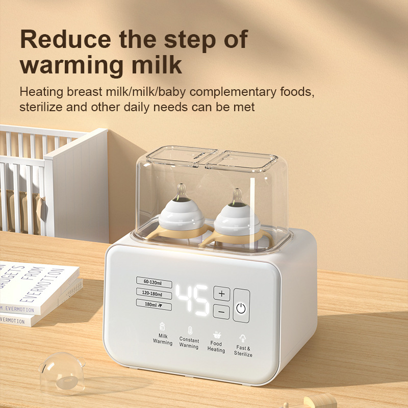 Cross-border milk warmer double-bottle breast milk thawing heating insulation baby bottle disinfection multifunctional automatic milk warmer