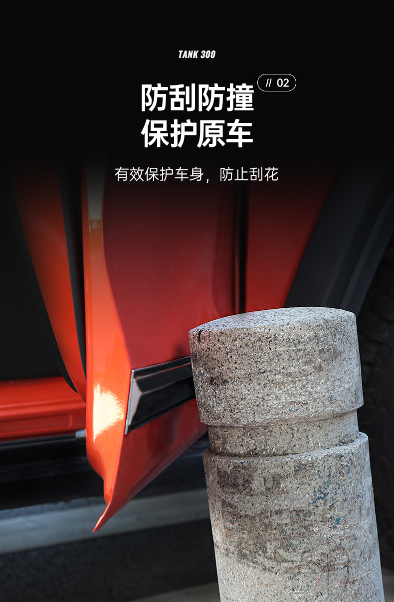 Suitable for 20-25 Models of Tank 300 Modified Body Trim Strips, Wey Car Door Bright Strips, Anti-Scratch and Anti-Collision Decorative Parts