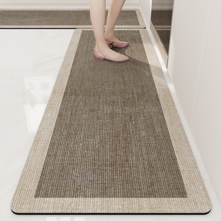 Cross-Border Wabi-Sabi Style Floor Mats, Simple Entry Door Mats, Easy-To-Clean Kitchen Wear-Resistant Two-Piece Set, Bathroom Absorbent Mats