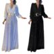 Cross Border 2024 New Women's Ball Sequin V-neck Loose Elegant Party Elegant Party Dress