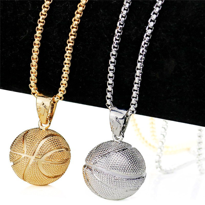 Des Sports Basket-ball Football Alliage Placage Hommes Pendentif display picture 3