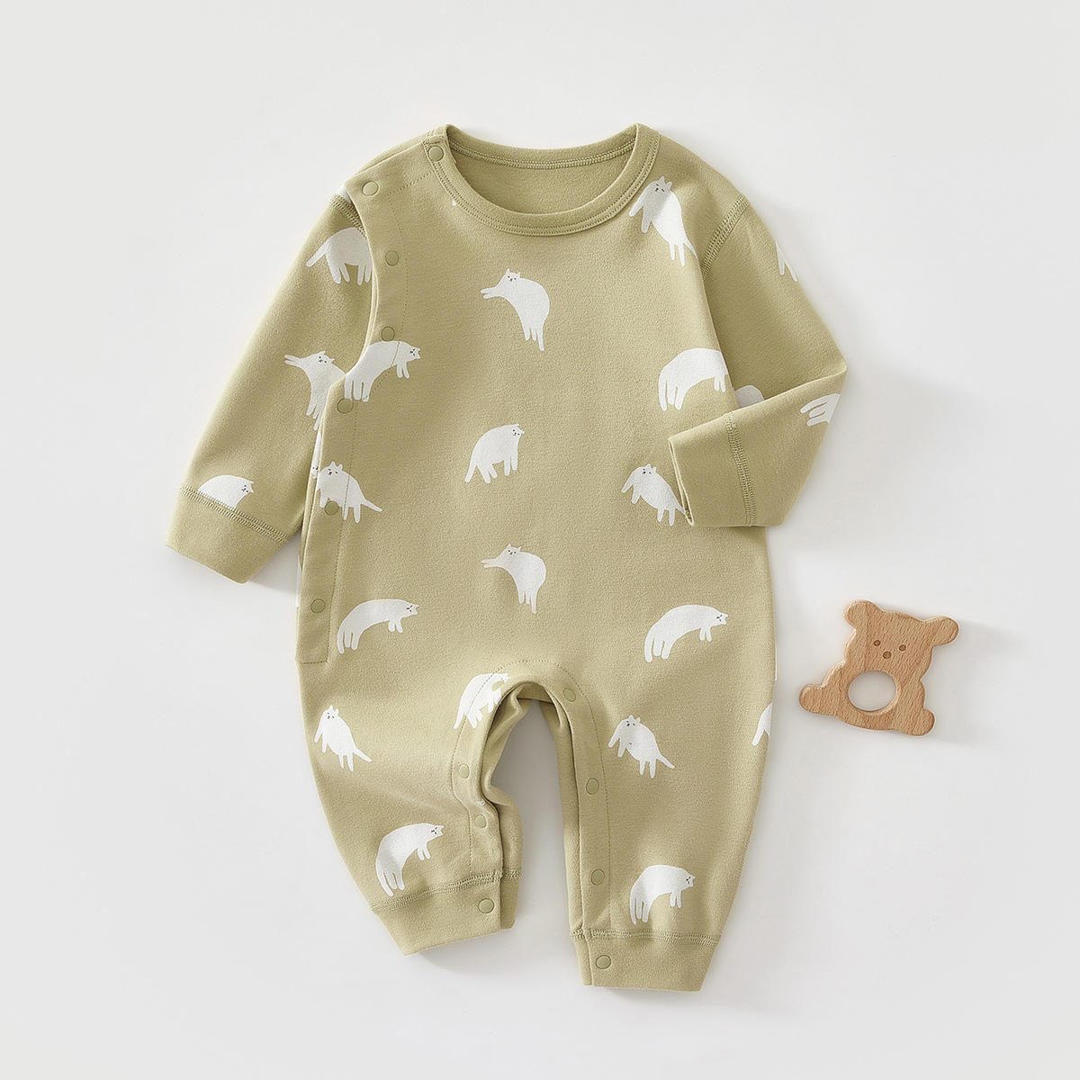 Baby camiseta de algodón sin hueso primavera y otoño bebé manga larga para salir ropa de escalada recién nacido ropa de bebé Anyang