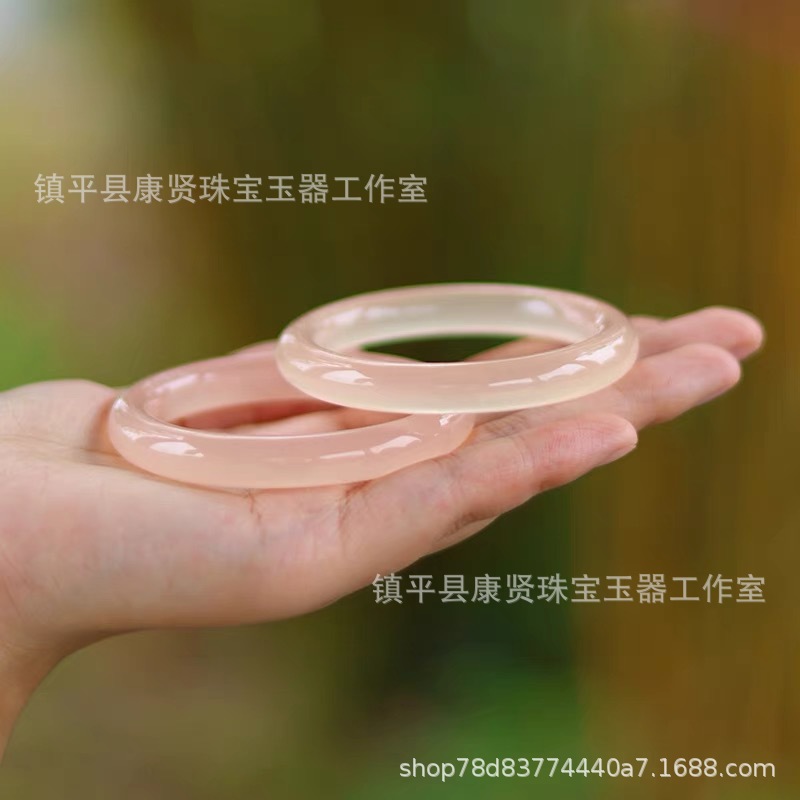 Source factory Fanfan ice species Afghanistan jade bracelet round strip -through powder bracelet will sell gifts to live broadcast supply