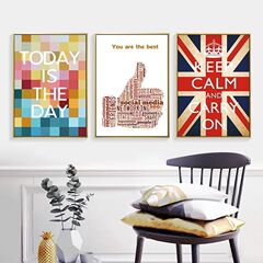 英文勵志裝飾畫字母創意掛畫辦公室壁畫現代簡約酒吧個性復古牆畫