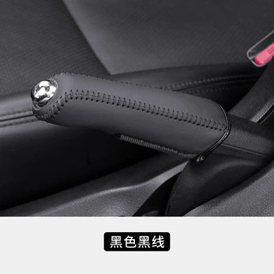 Handbrake Protective Cover, Leather Sürətlər qutusu və əl tormozu başlıqları - black-with-black-stitching
