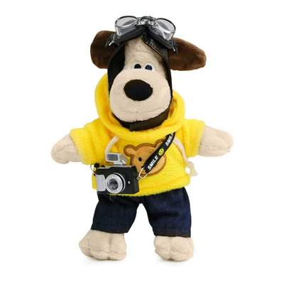 Handy Dog Car Ornaments Doll Tank 300 Cartoon Haver Big Dog Vice Driver Car Doll Car Interior Ornaments (Car ornaments) - yellow-sweat-dog-flash-camera-1