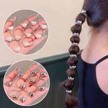 儿童发圈银色高级感爱心发绳发饰女童扎头发小皮筋不伤发头绳头饰